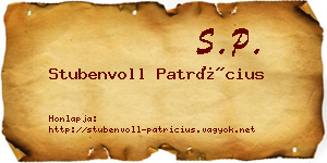Stubenvoll Patrícius névjegykártya